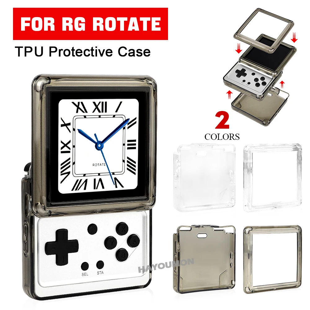 Gaming Console Anbernic - Étui transparent noir en TPU pour