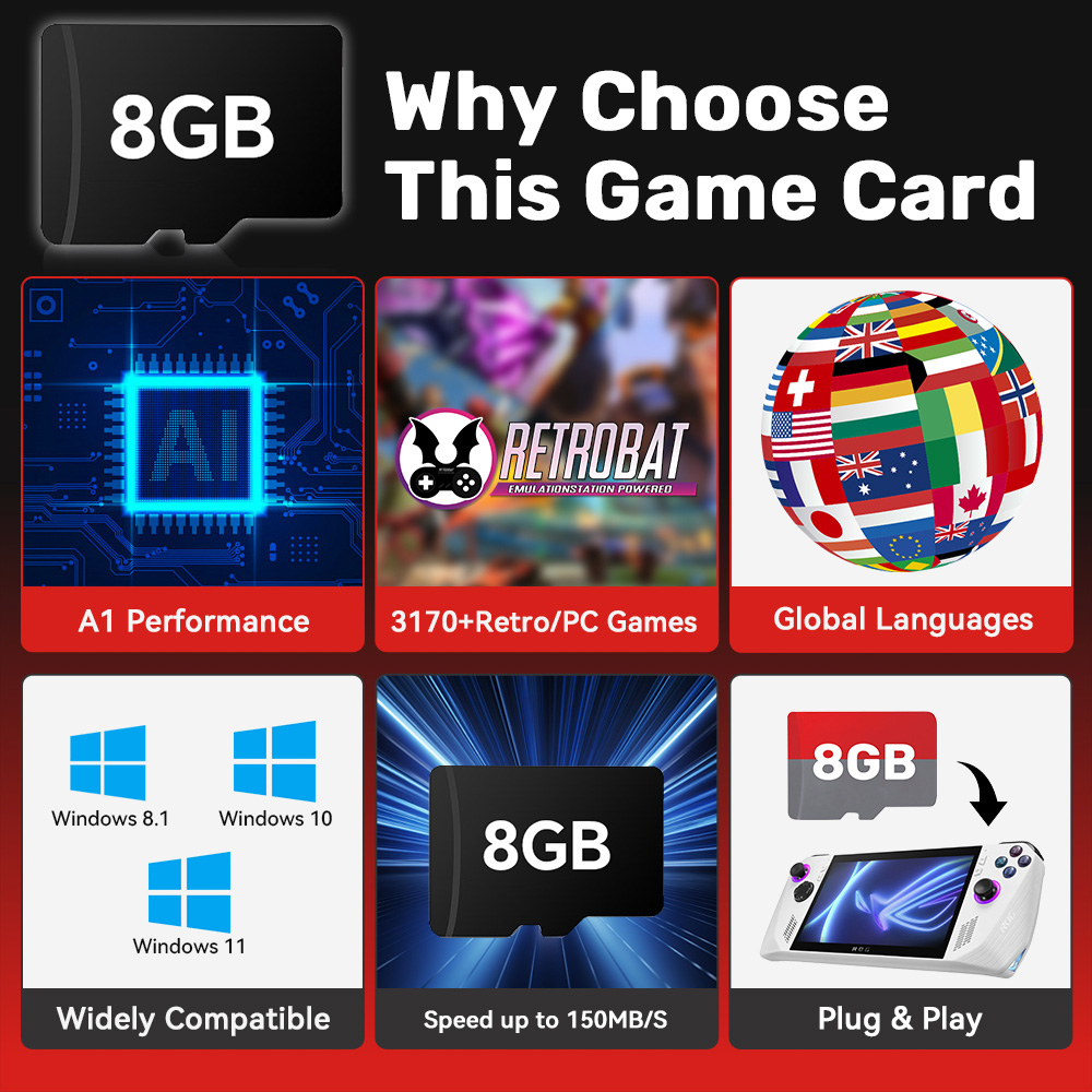 Retrobat 8GB carte de jeu TF c - Gaming Console Ayaneo avis et prix
